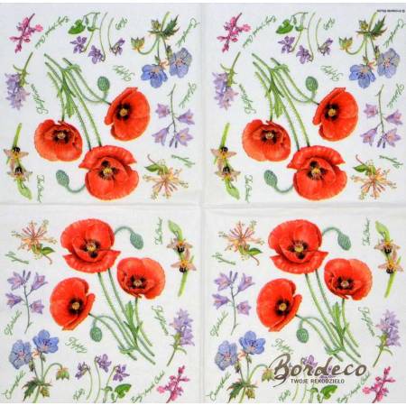 Serwetka decoupage firmy AMBIENTE maki i nie tylko 33x33cm